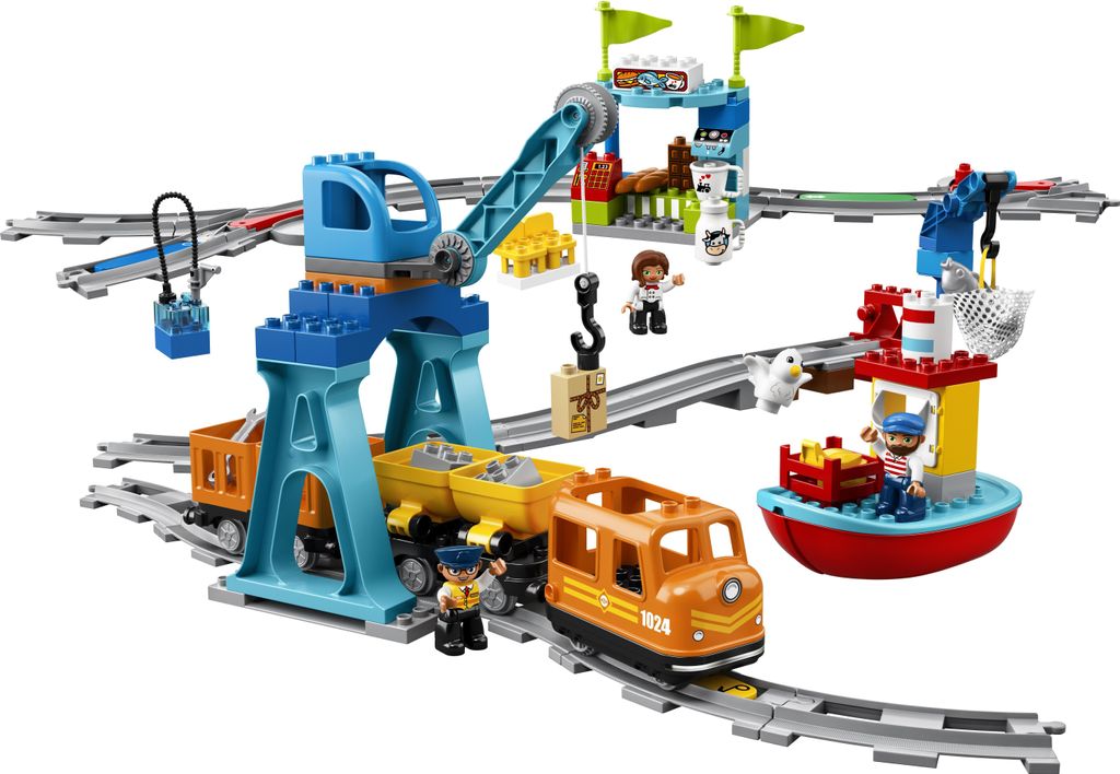 LEGO DUPLO Güterzug, „Push & Go“-Lok mit Lichtern und Produktbild 