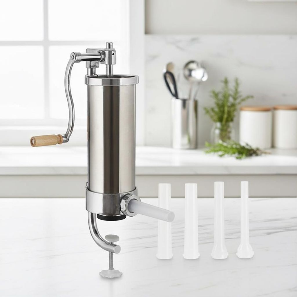 Wurstfüllmaschine 3,5 L Edelstahl vertikal mit Handkurbel & Produktbild 