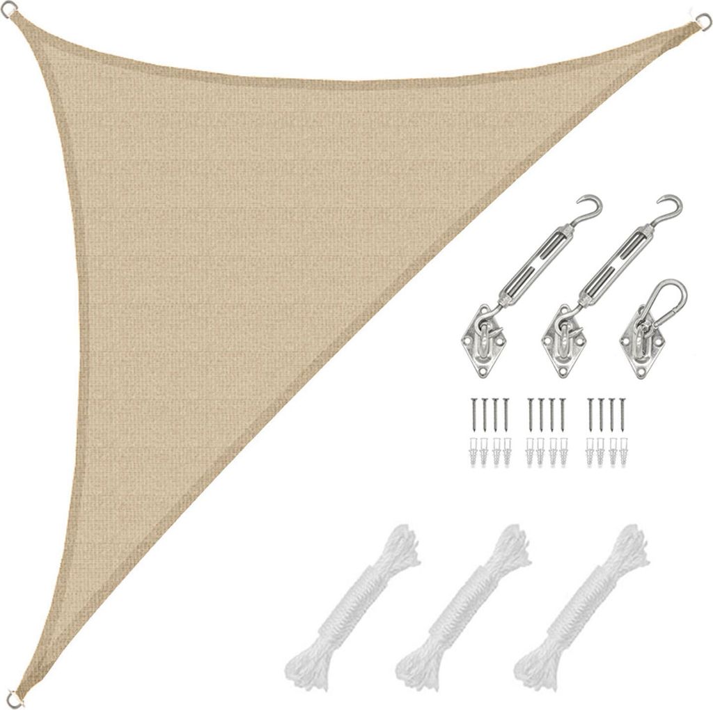 4,2x4,2x6 Sonnensegel Dreieckig Atmungsaktiv - Dreieck Segel mit Befestigung