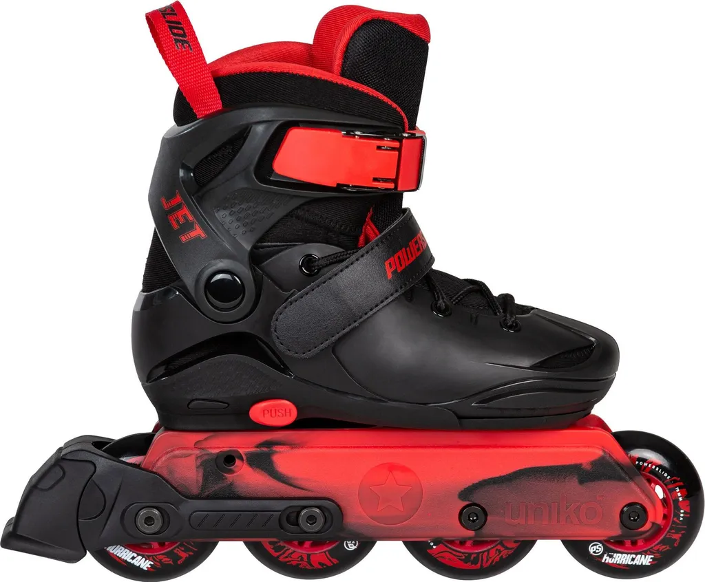 Patin en Ligne Jet Black Powerslide avec Coque Rigide et Taille Ajustable