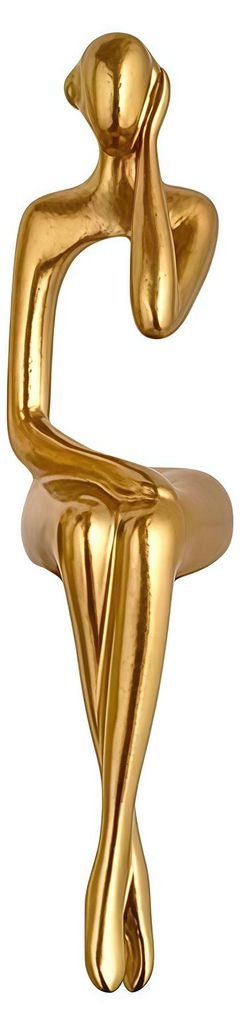 Goldene Denker-Statue, abstrakte dekorative Skulptur, Fokusverbesserung, Ornament für Büro, Schreibtisch, Regal, Wohnzimmer, Schlafzimmer