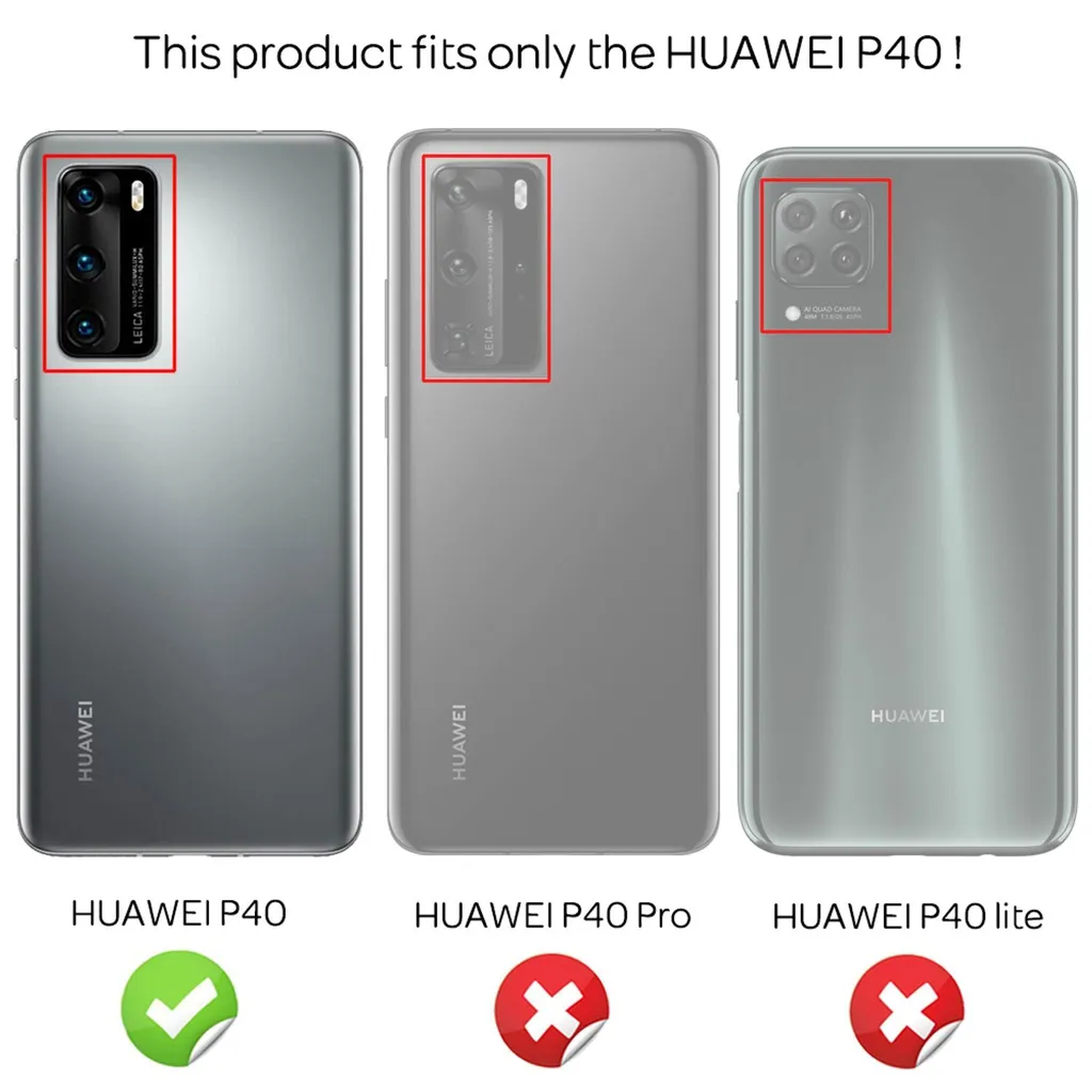 Verco Custodia Con Cordino Per Huawei P40 Pro – Cover Trasparente In Silicone + Laccio Regolabile Da Collo, Colore Bianco/Oro