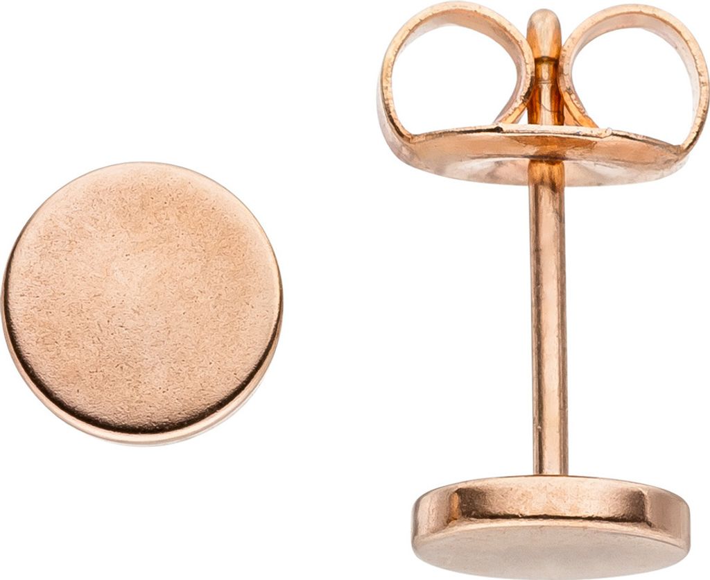 Ohrstecker 6mm Ohrringe Studs Ohrschmuck rund Edelstahl mit Rotgold-Farbe