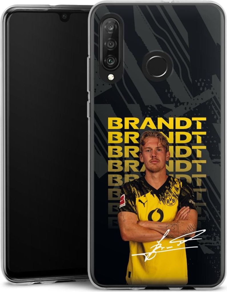 DeinDesign Handyhülle für Huawei P30 Lite Silikon Hülle Case Smartphone Schutzhülle BVB Borussia Dortmund Julian Brandt