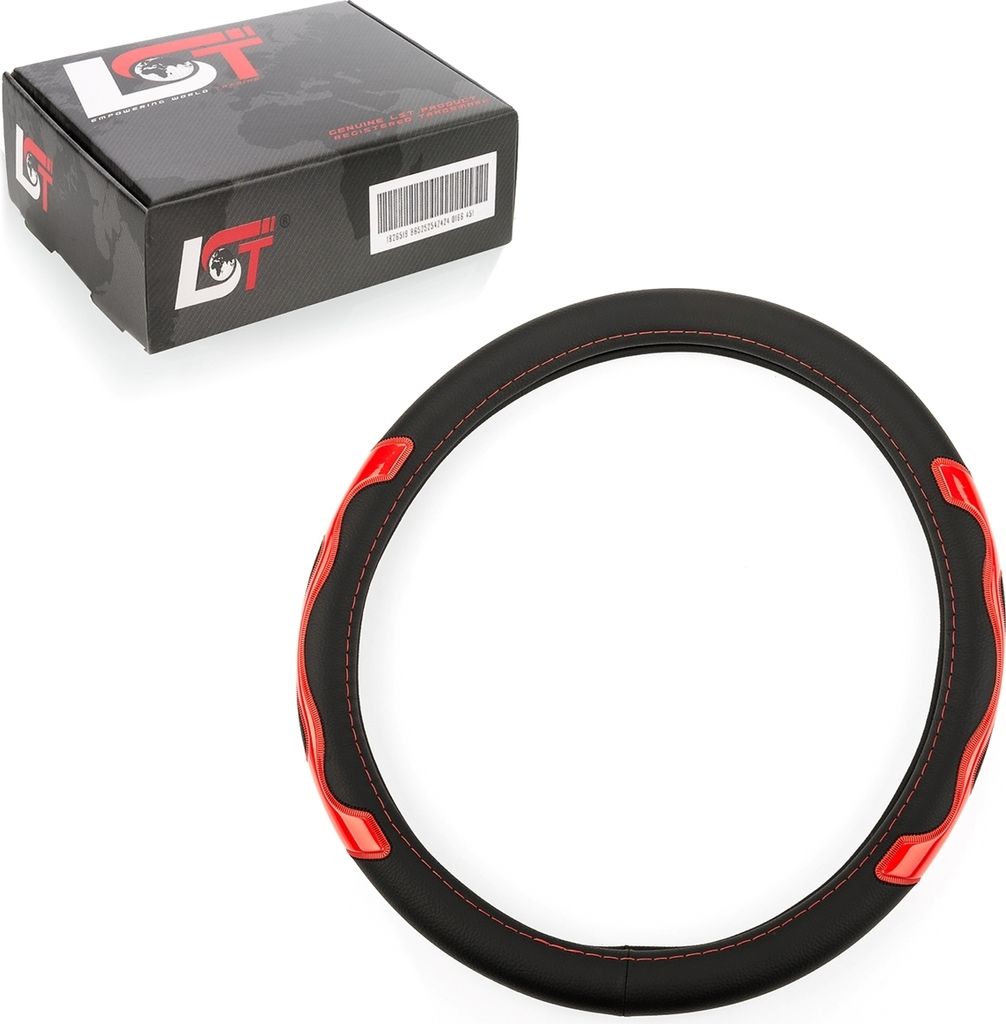 Lenkradbezug Ø 38x9 cm schwarz rot für KIA für HYUNDAI für DAEWOO für DAIHATSU