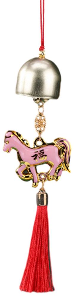 Chinesischer Neujahrs-Pferdeanhänger 2026 Feng Shui Tierkreiszeichen-Charm Hängequaste Ornament mit Glöckchen für Glück, Reichtum und Erfolg Z...