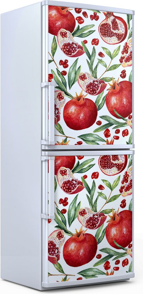 Kühlschrankdekoration 70x180 cm Aufkleber auf dem Kühlschrank - tropische Früchte Granat