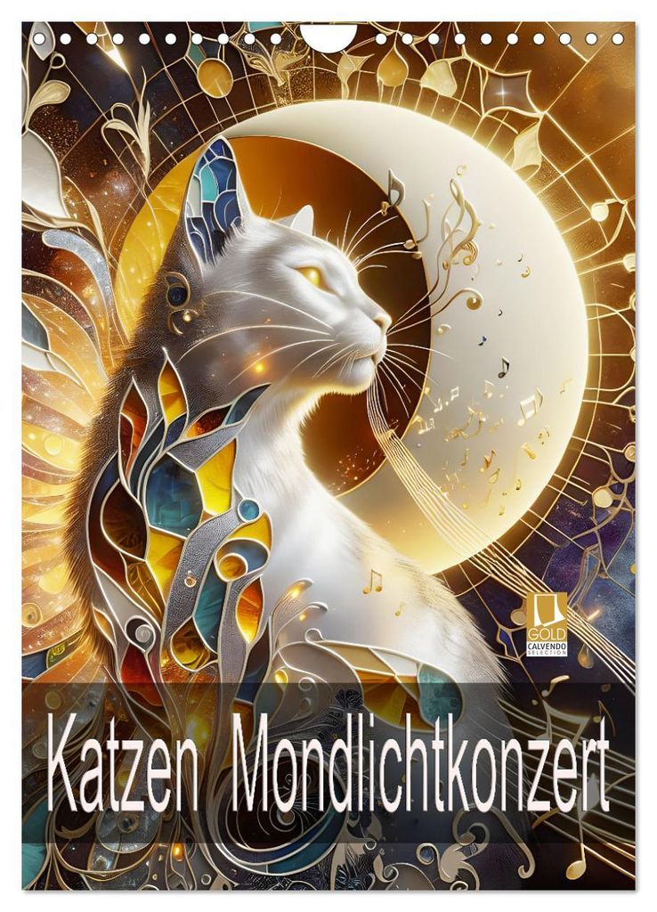 Katzen Mondlichtkonzert (Wandkalender 2027 DIN A4 hoch), CALVENDO Monatskalender