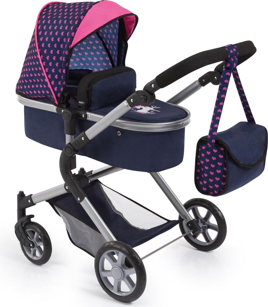 Poussette de poupée City Neo bleue/rose avec licorne Image du produit 