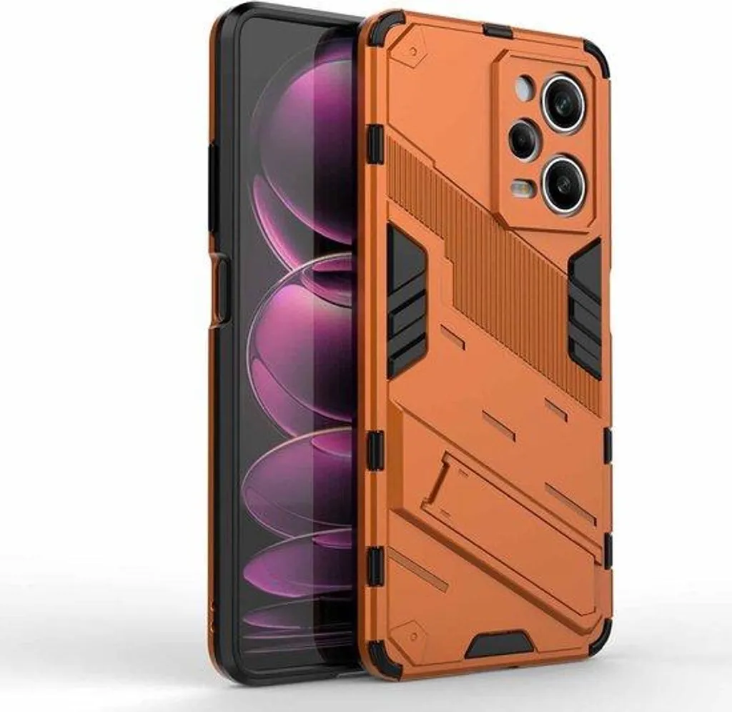 Support vidéo pour smartphone avec étui robuste orange style militaire