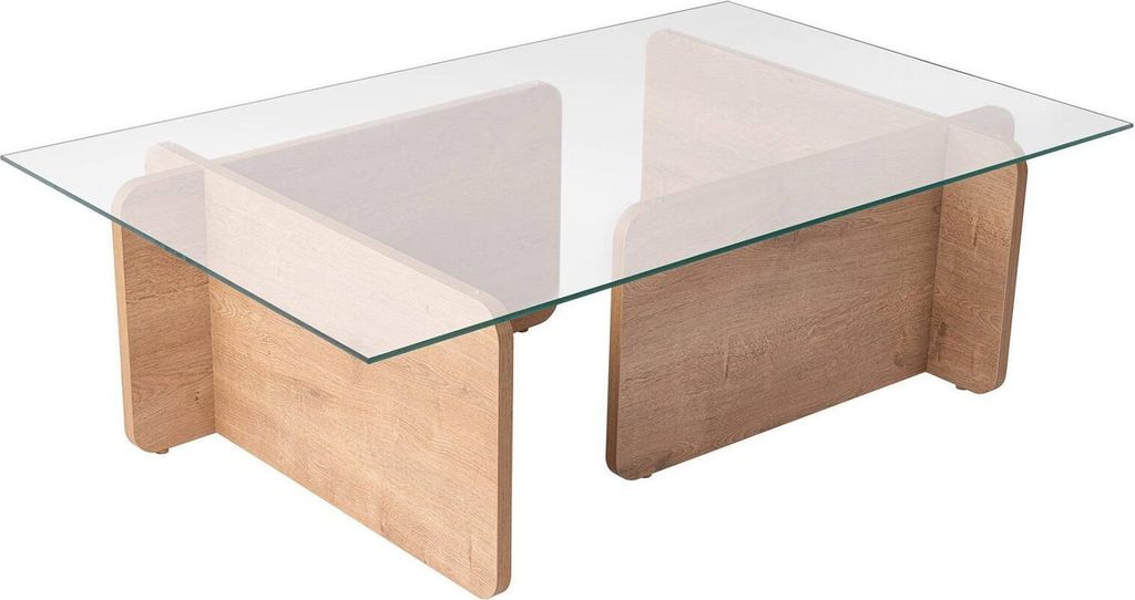 Dmora Couchtisch Itri 105x65x30h cm Braun, mit Zeitungsablage