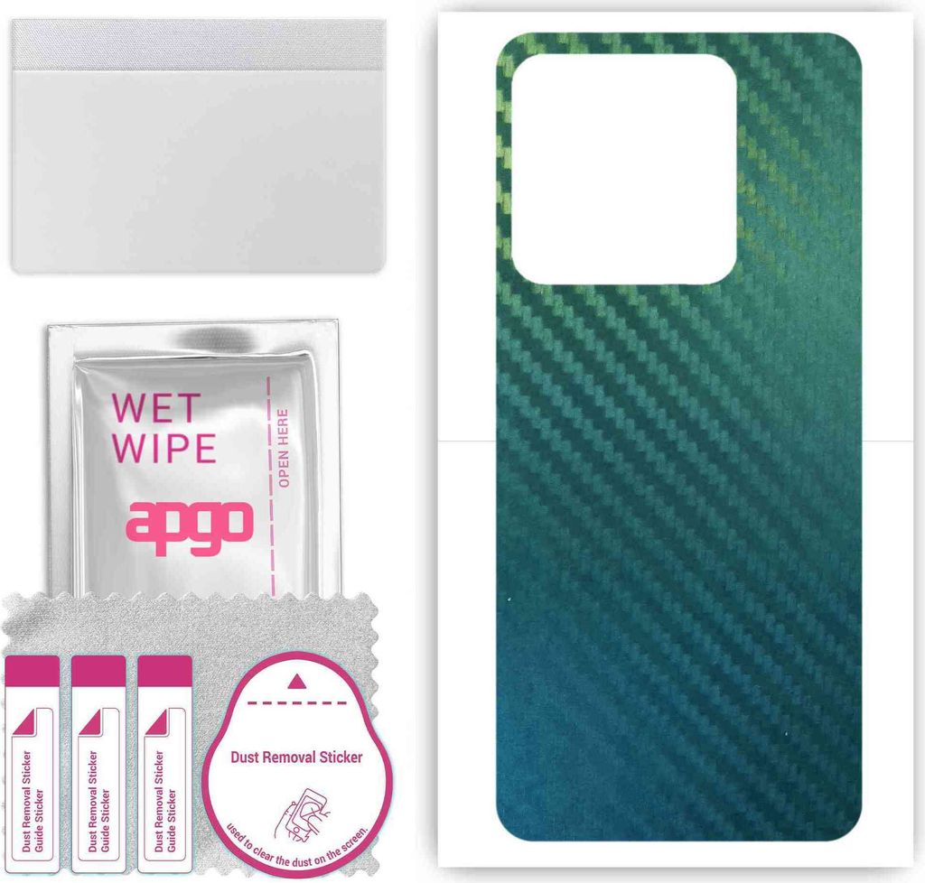 apgo Rückseite Schutzfolie, Skin, kompatibel mit Infinix Smart 7 HD, Hinten Displayschutzfolie aus Vinylfolie, kratzfest, einfache Montage - Kohle...