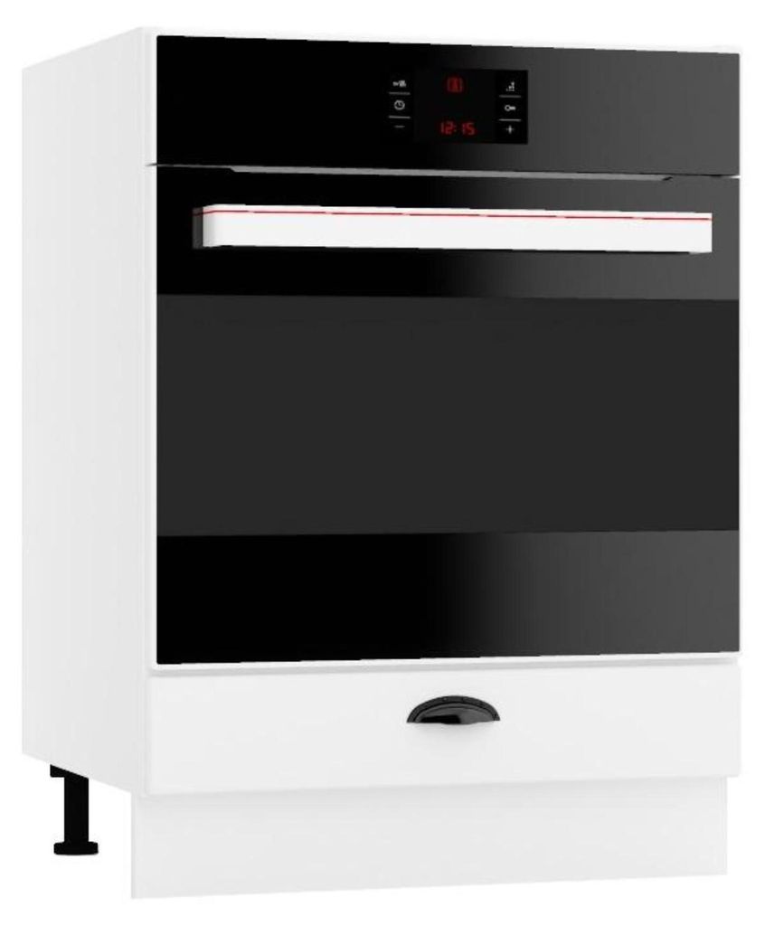 Küchenunterschrank 60 cm - Weiß - Einbauschrank für den Backofen - Höhenverstellbar