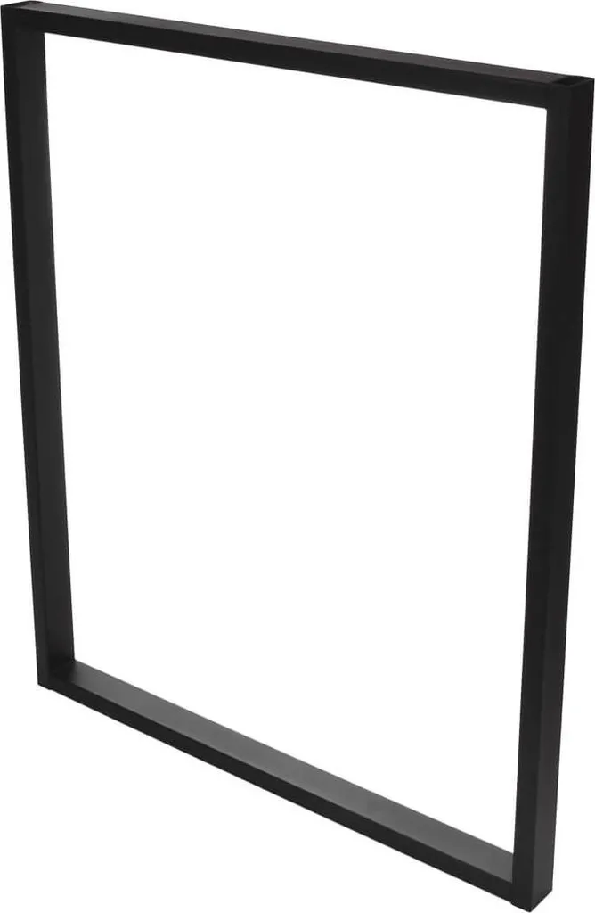 Pied de table métal noir 40x72cm stable pour réparer un meuble bancal