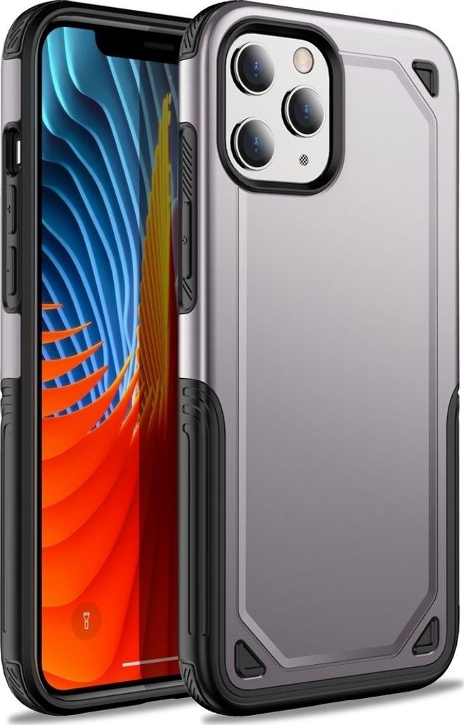 Mobigear Slim Armor iPhone 12 Pro Max Hülle Hardcase Backcover Stoßfest - Grau