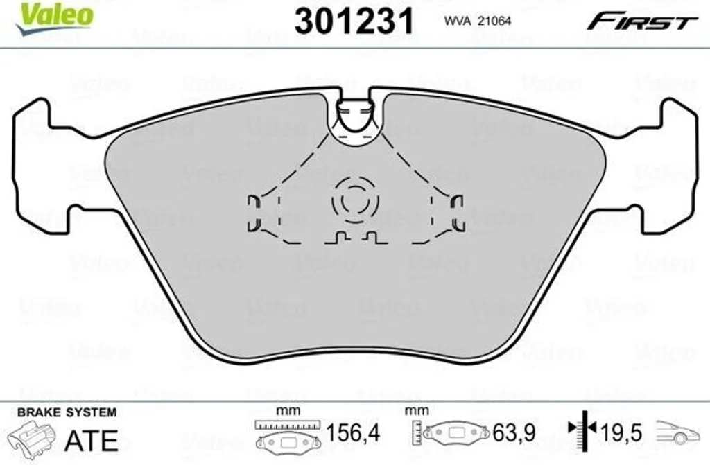 Jeu de Plaquettes de Frein Avant Valeo 301231 pour BMW Z3 et Z4 E85