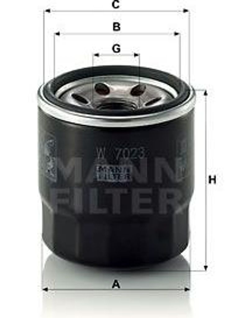 MANN-FILTER W 7023 Ölfilter OE 2630002502 kompatibel mit Xceed, Stonic, Rio, Proceed, Picanto, Ceed, Kona, i30, i20, i10, Bayon, Accent