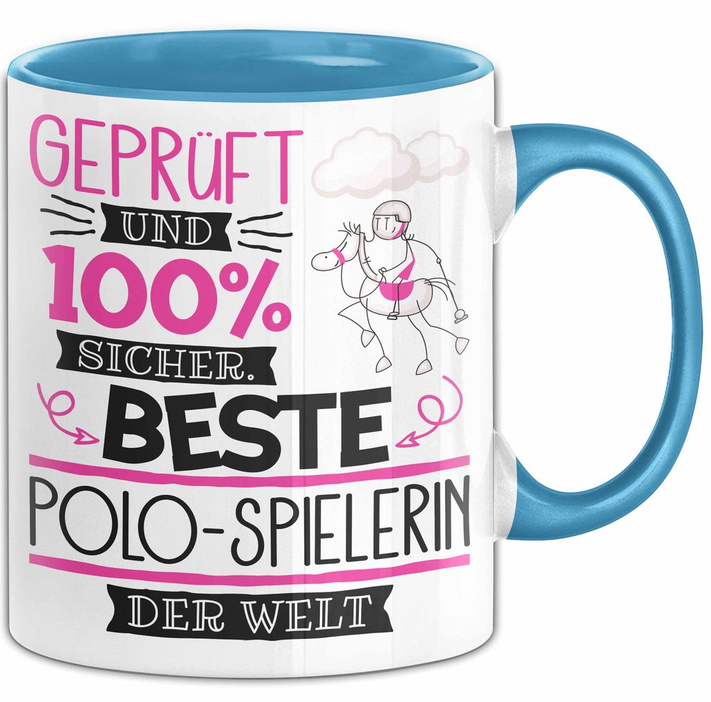 Beste Polo-Spielerin Der Welt Tasse Geschenk für Eine Polo-Spielerin Und Sicher Geschenkidee Geburtstag Weihnachten (Blau)
