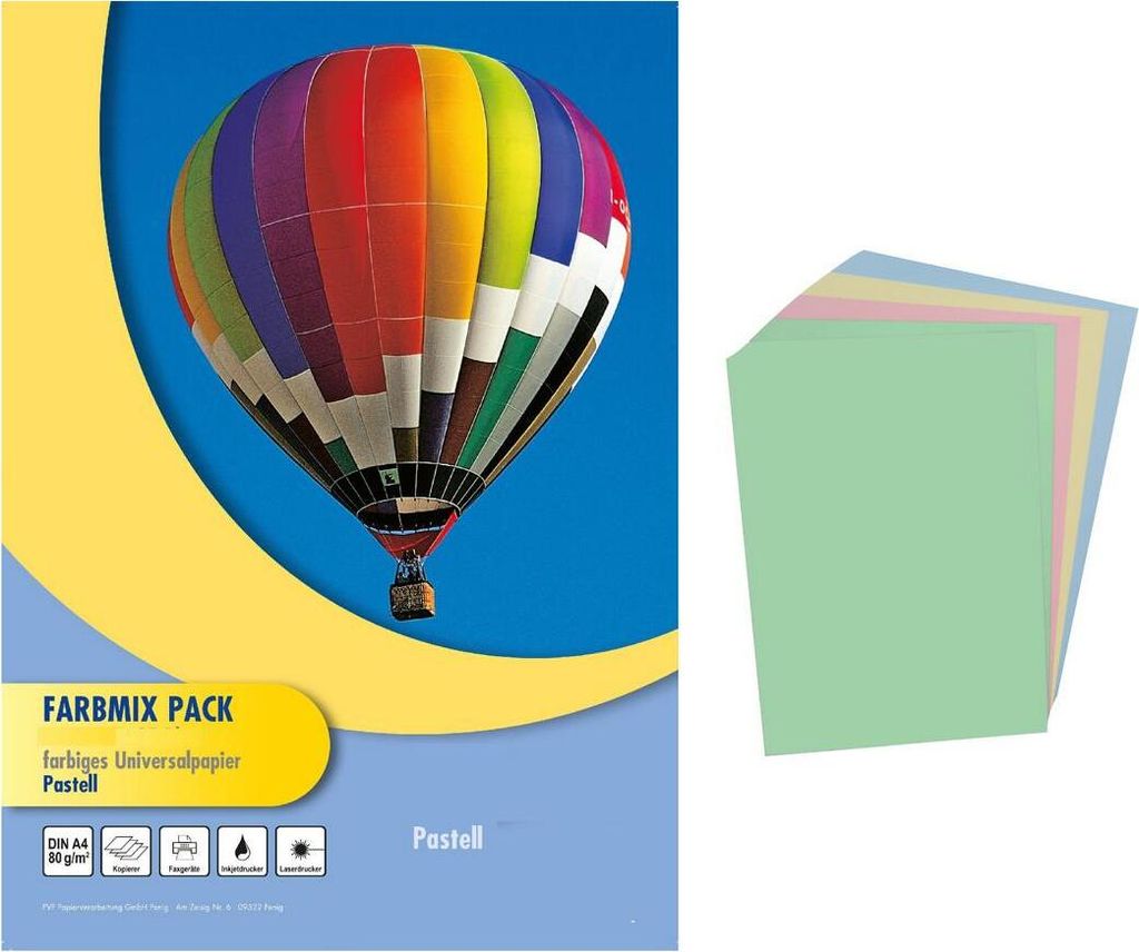500 Blatt farbiges Druckerpapier / buntes Kopierpapier / 4 verschiedene Farben