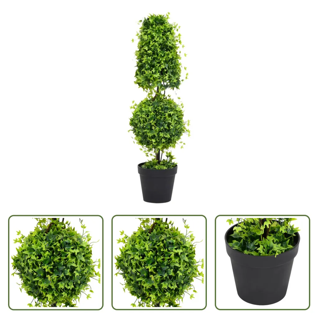 Buis Artificiel Dense 100 cm avec Pot - Feuillage Vert Permanent - 5