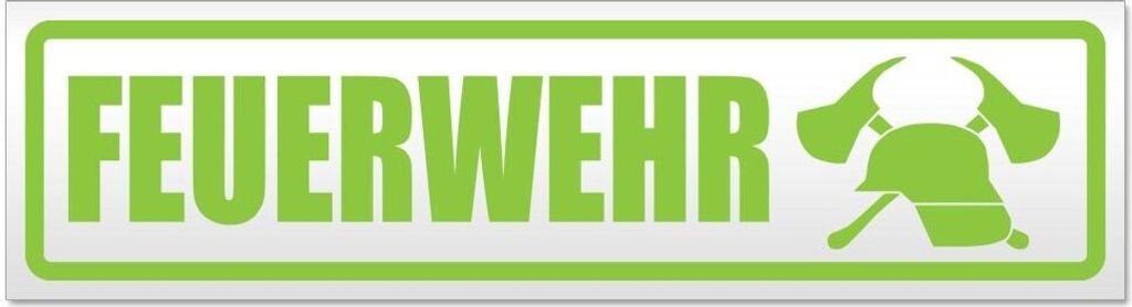 Kiwistar - Autoaufkleber - Lindgrün - 20 x 5,3 cm - Feuerwehr Motiv 2 - Hinweis Aufkleber Sticker für Auto, Kfz, Fahrrad, PKW, LKW
