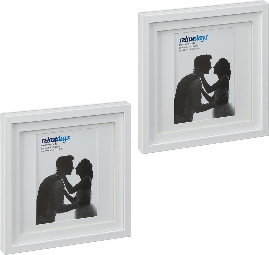 Set di 2 cornici Relaxdays, 25x25 cm, quadrate, cornici da Immagine del prodotto 