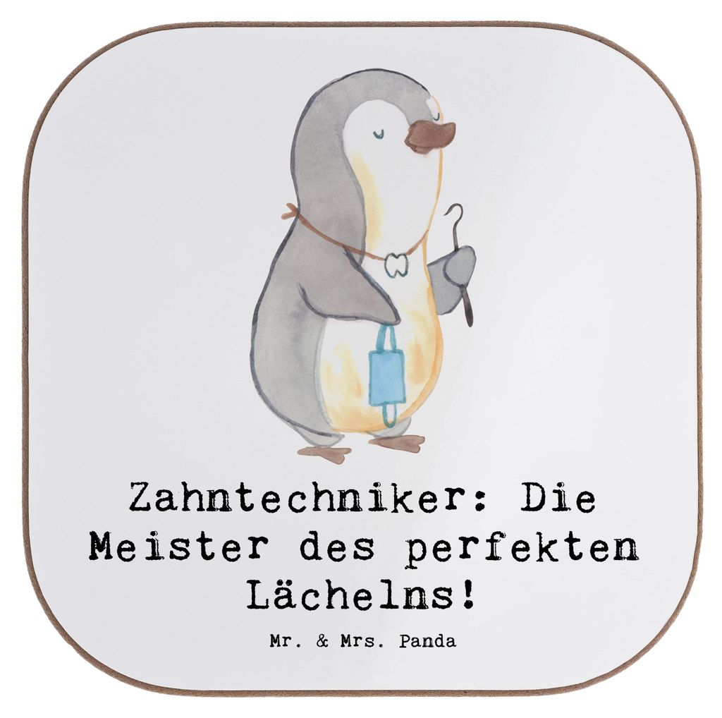 Mr. & Mrs. Panda Tischuntersetzer Zahntechniker Lächeln - Weiß - Geschenk, unterleger, Untersetzer Gläser, Handwerk, für, Feinmechanik, Brücke...