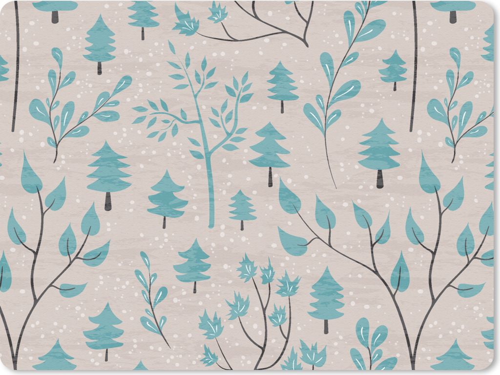 MuchoWow Mauspad Mousepad Winter - Wald - Design 40x30 cm - Mousepads - Maus Mat - Pad - Mausunterlage - Anti Rutsch