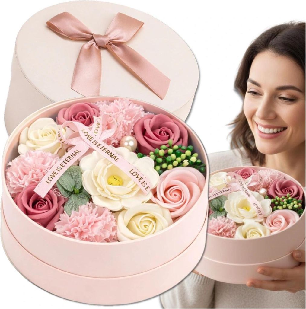 Set regalo "Scatola di fiori" con profumati fiori di sapone Immagine del prodotto 