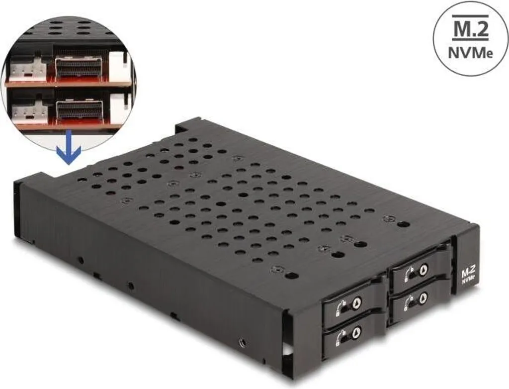 Boîtier M.2 NVMe Quadruple pour Baie 3.5 Interface Slim SAS 38 Broches
