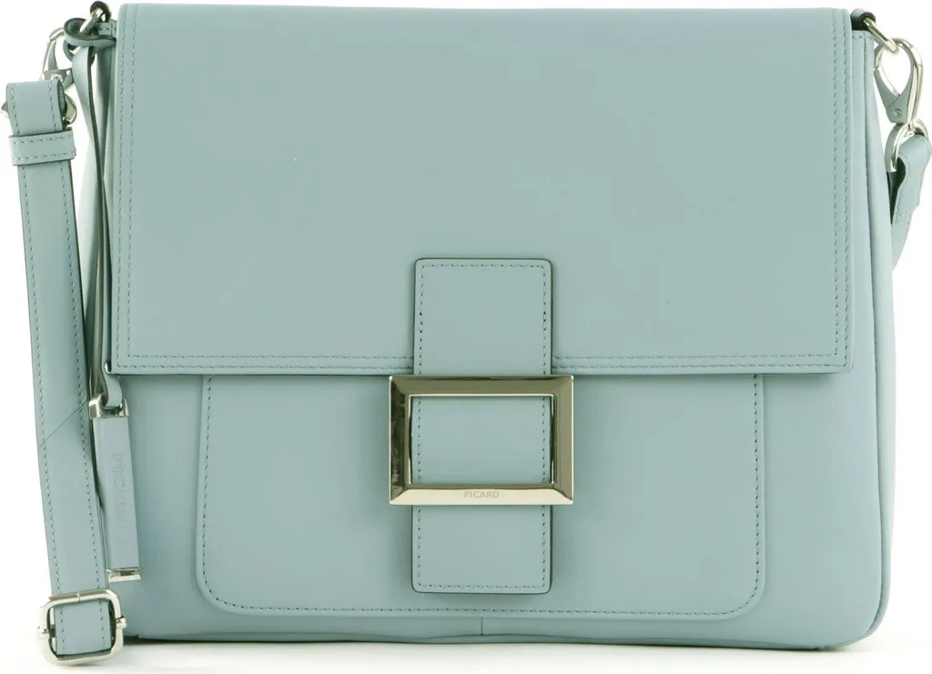 Sac bandoulière Picard Como en cuir de vachette souple coloris Sky bleu