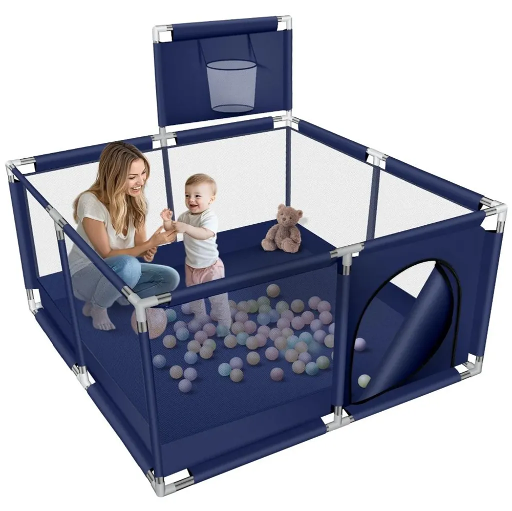 Parc d'éveil bleu pour bébé - Créer une zone de jeu sûre dans le salon