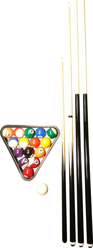 John West Billard Einsteiger Set - Kugeln + Triangel + 4 Queues (145, 122 + 92)