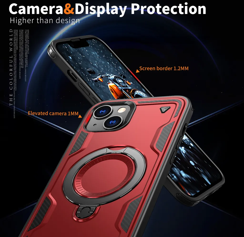 WeLoveCase Portafoglio Per IPhone 13/14 Con Specchio E Supporto – Custodia Antiurto Nera
