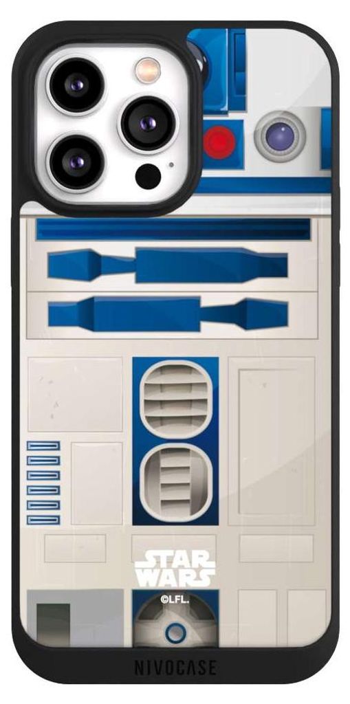 NIVOCASE Handyhülle für Apple iPhone 14 Pro Max Hülle NIVOpure Case Schwarz Fanartikel Star Wars R2D2