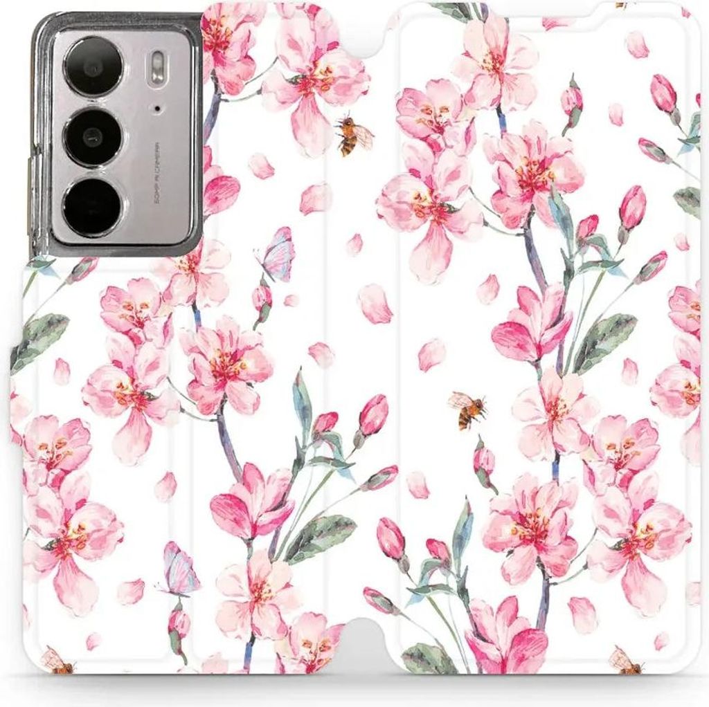 Handyhülle mit klappe für Realme C75 4G, Mobiwear Book, Rosa Frühling