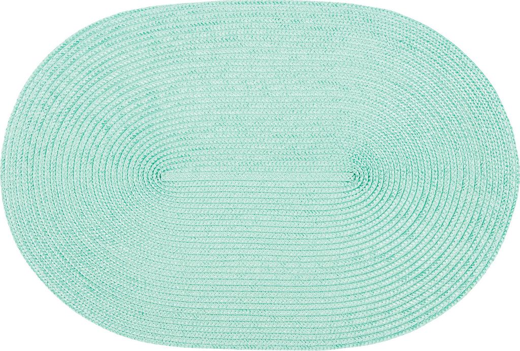 Platzset Polypro Mintgrün oval ca. 45x30 cm Platzdeckchen Tischset geflochtene Optik
