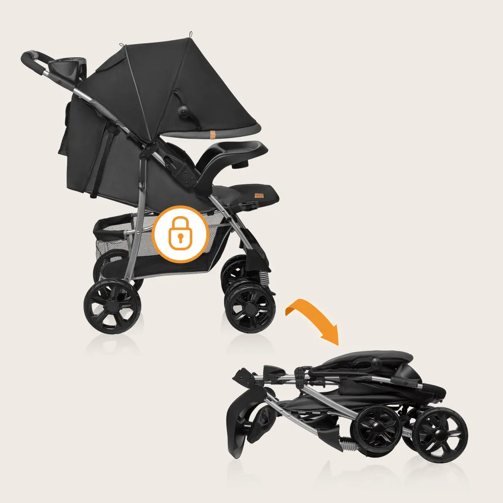 Poussette Lionelo Emma Plus pliable buggy léger et compact jusqu'à 15kg