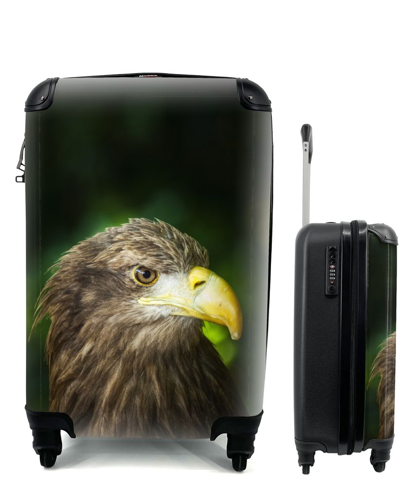 MuchoWow Koffer Handgepäck Trolley Rollkoffer Kleine Reisekoffer mit 4 Rollen - Ein Seeadler schaut zur Seite - Cabin Size < 55x40x23 cm & 55x40...