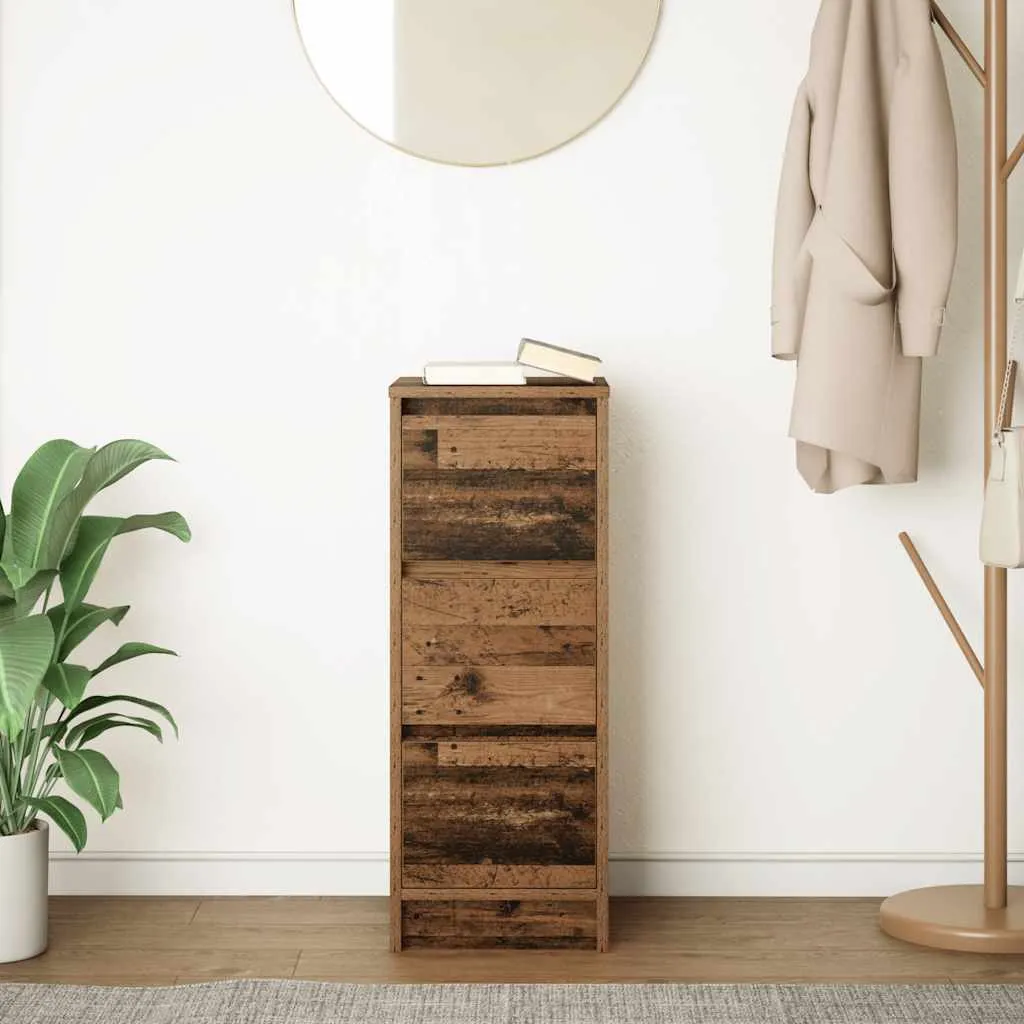 Buffet gain de place imitation vieux bois pour espaces étroits