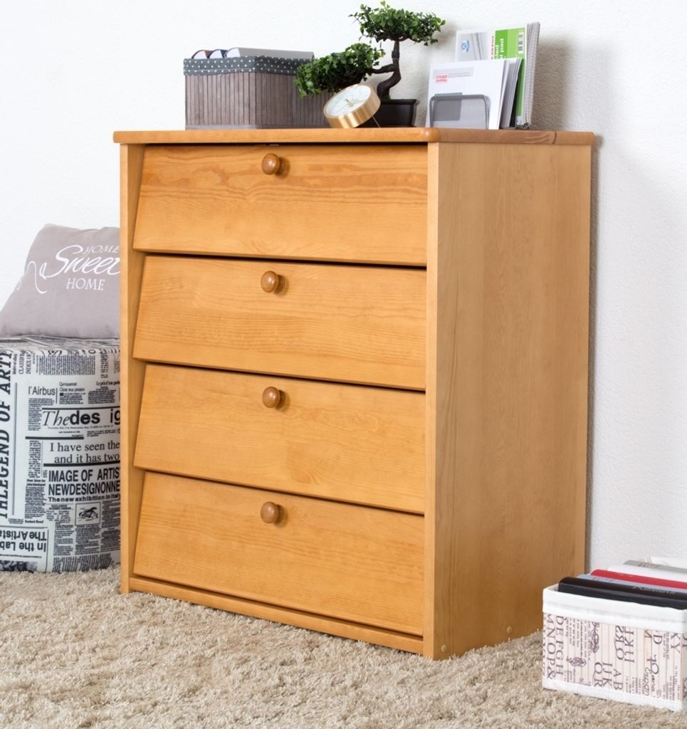 Schuhschrank Kiefer Vollholz massiv Erlefarben Junco 221 - 80 x 72 x 40 cm (H x B x T)