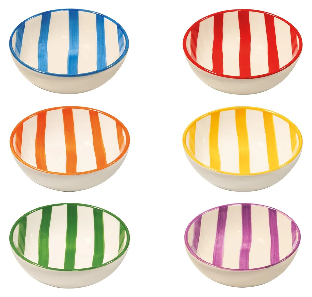 Bols en Céramique Multicolores Lido Zafferano pour Salades et Desserts