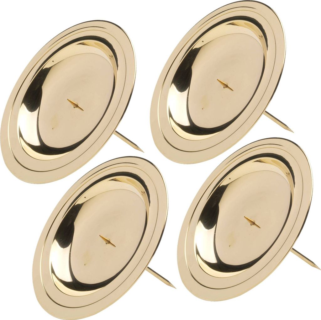4x Adventskranz Kerzenteller Ø13cm Kranzteller Advent Messing Weihnachtsdeko