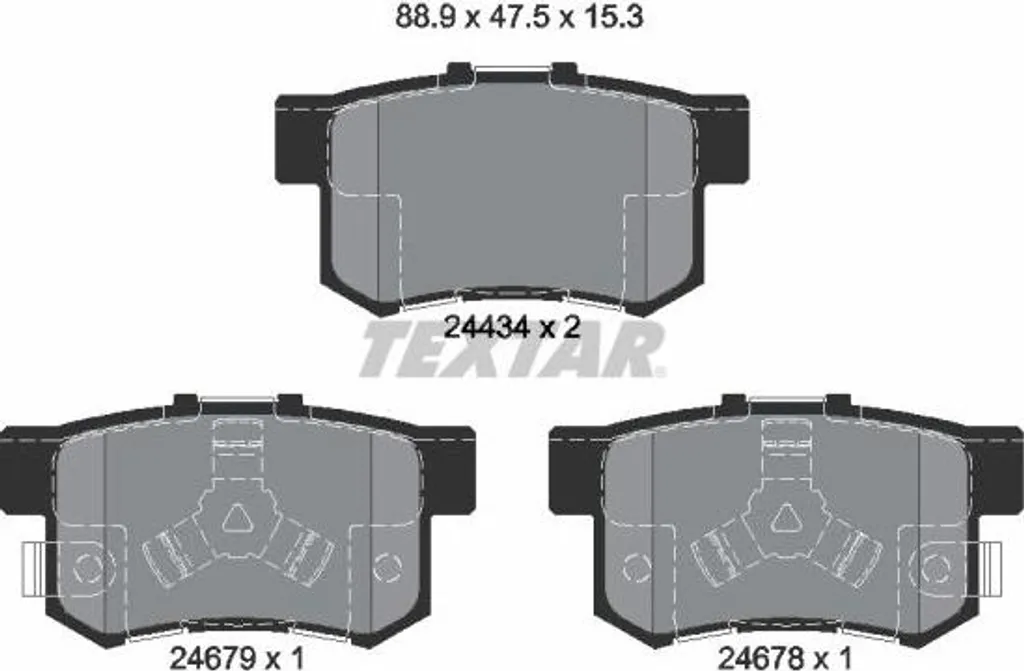 Plaquettes de Frein Textar 2443402 pour Honda CR-V et Accord - Qualité OE