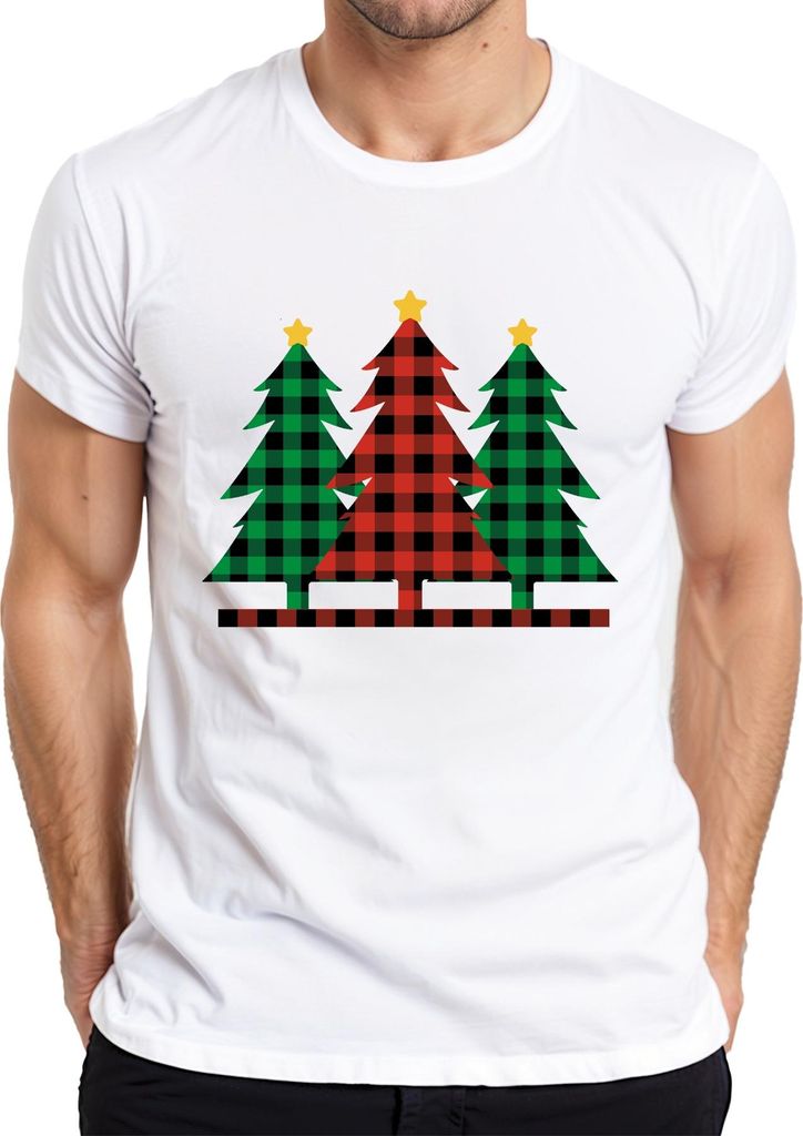 Weihnachtsbaum Karo Kariert - Weihnachten Weihnachtsgeschenk Christmas Herren T-Shirt, Weiß, M
