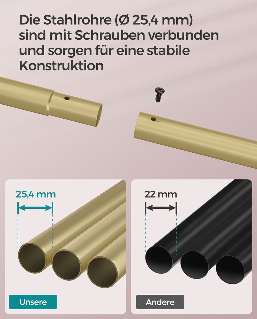 SONGMICS Garderobenständer, auf Rollen, bis 40 kg Produktbild 3