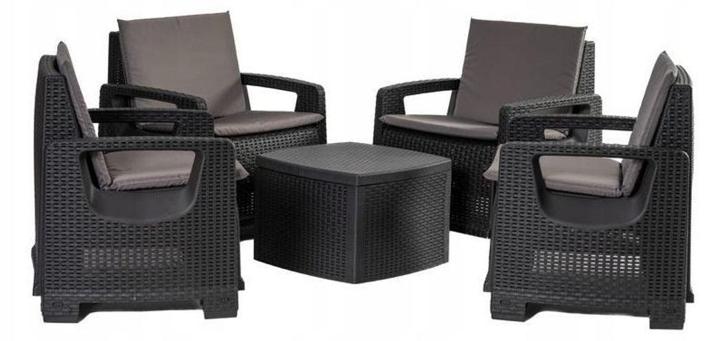 Sofia Gartenset, Couchtisch + 4 Sessel