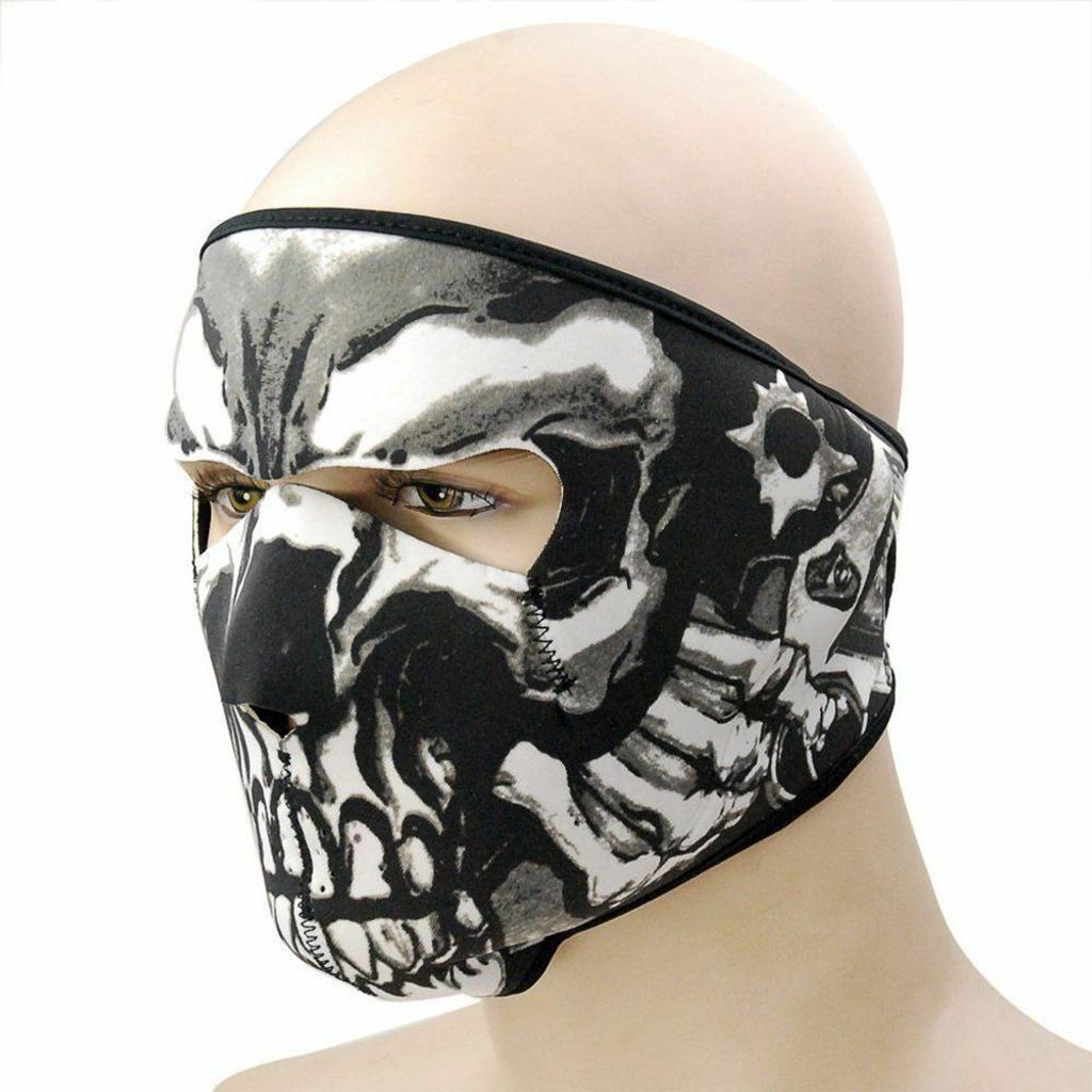 Gesichtsmaske, Vollgesichtsschutz, Wind- und Staubschutz, Für Ski, Motorrad & Outdoor, Atmungsaktiv, Schwarz