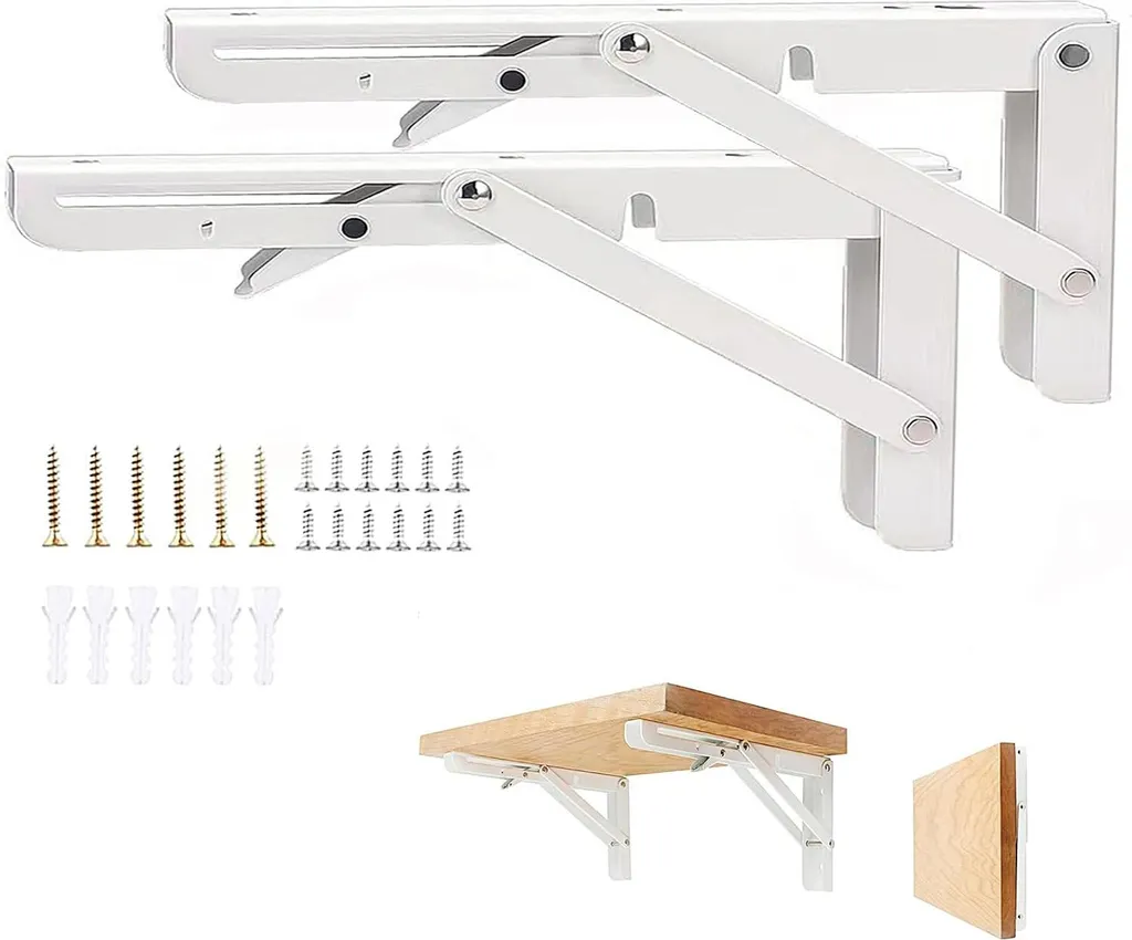 Support pliable garage et cuisine 400 mm - Console murale blanche 2x