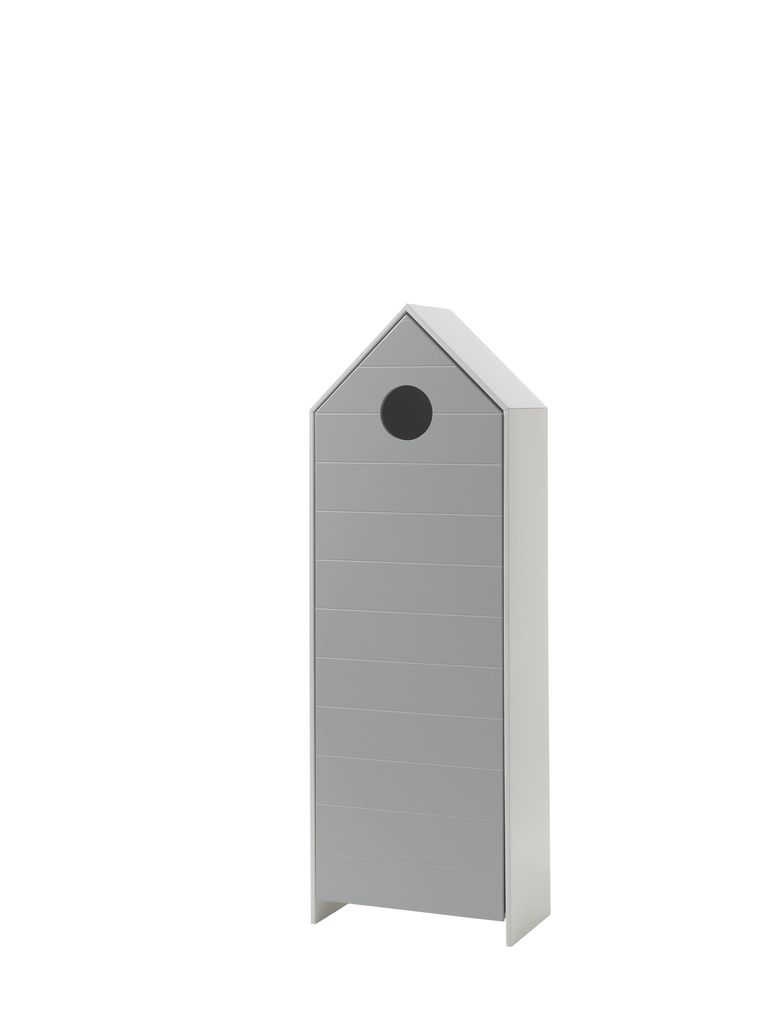 CASAMI Schrank mit Tür 1 Rillenprofil grau